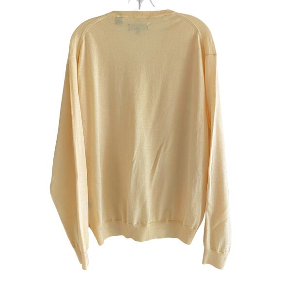 Bobby Jones Collection Sweater L Merino Wool V-Neck Golf Classic Preppy Yellow - Picture 11 of 11